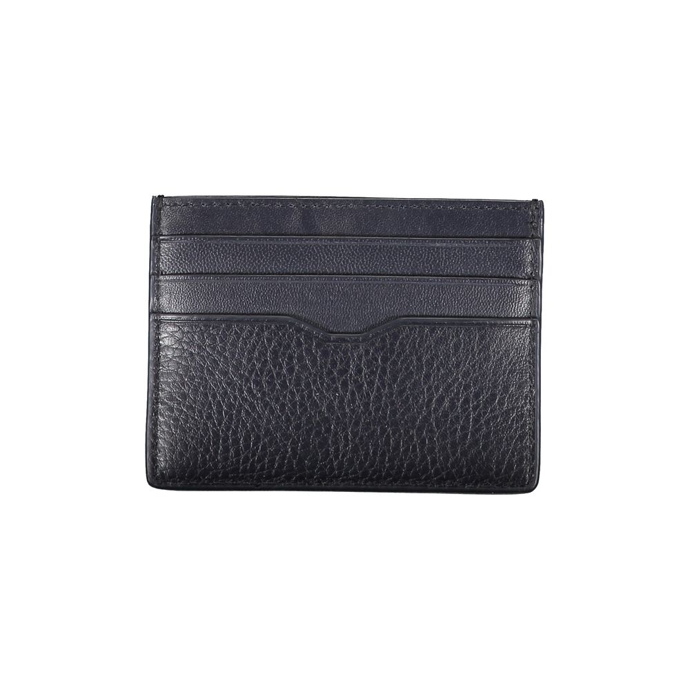 Tommy Hilfiger Sleek Blue Leather Card Holder with Contrast Details LUNESCAPE