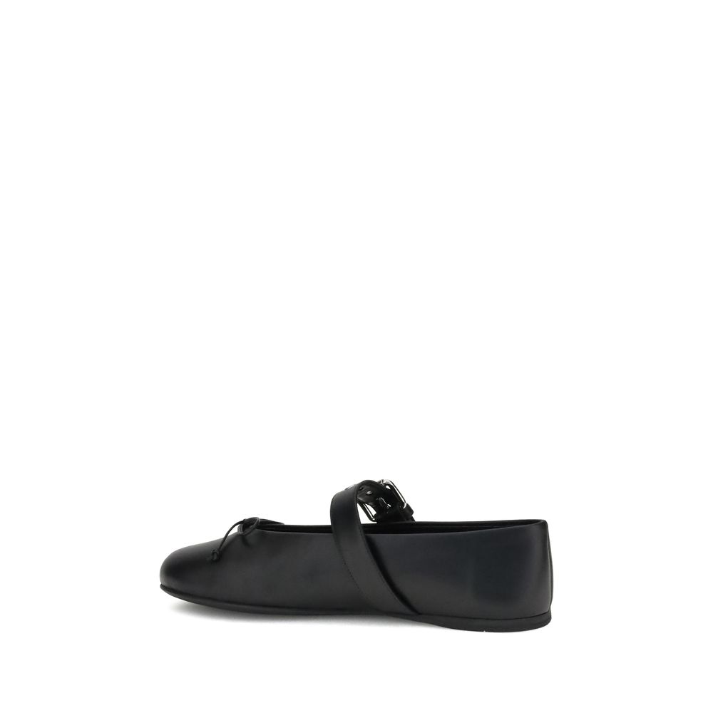 Miu Miu Leather Mary Jane Ballerinas