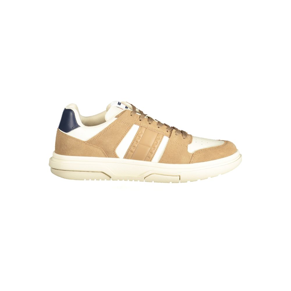 Tommy Hilfiger Beige Leather Men Sneaker LUNESCAPE