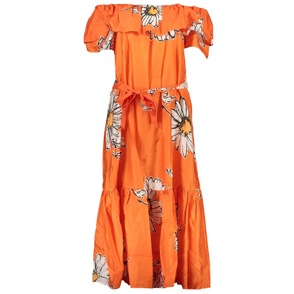 Desigual Orange Cotton Dress LUNESCAPE