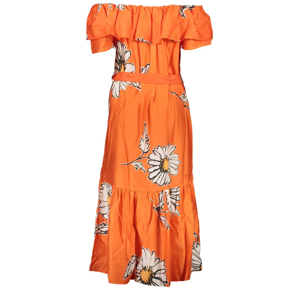 Desigual Orange Cotton Dress LUNESCAPE