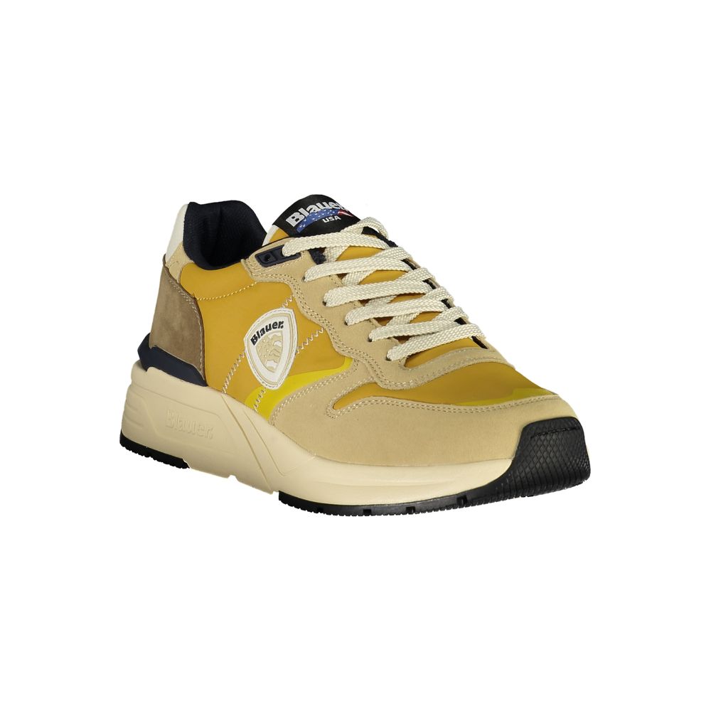 Blauer Beige Polyester Men Sneaker LUNESCAPE