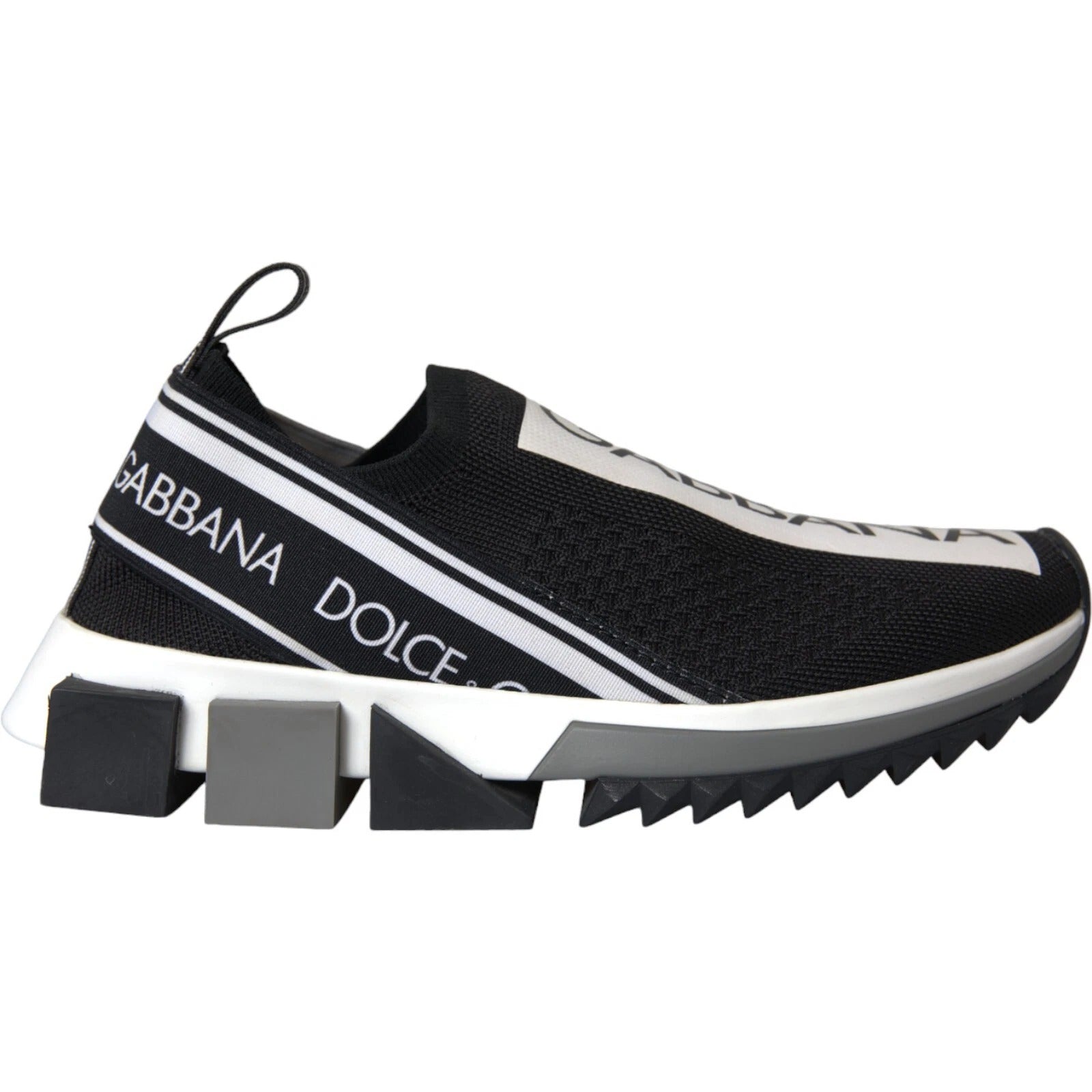 Dolce & Gabbana Black White Slip-On Sorrento Sneakers