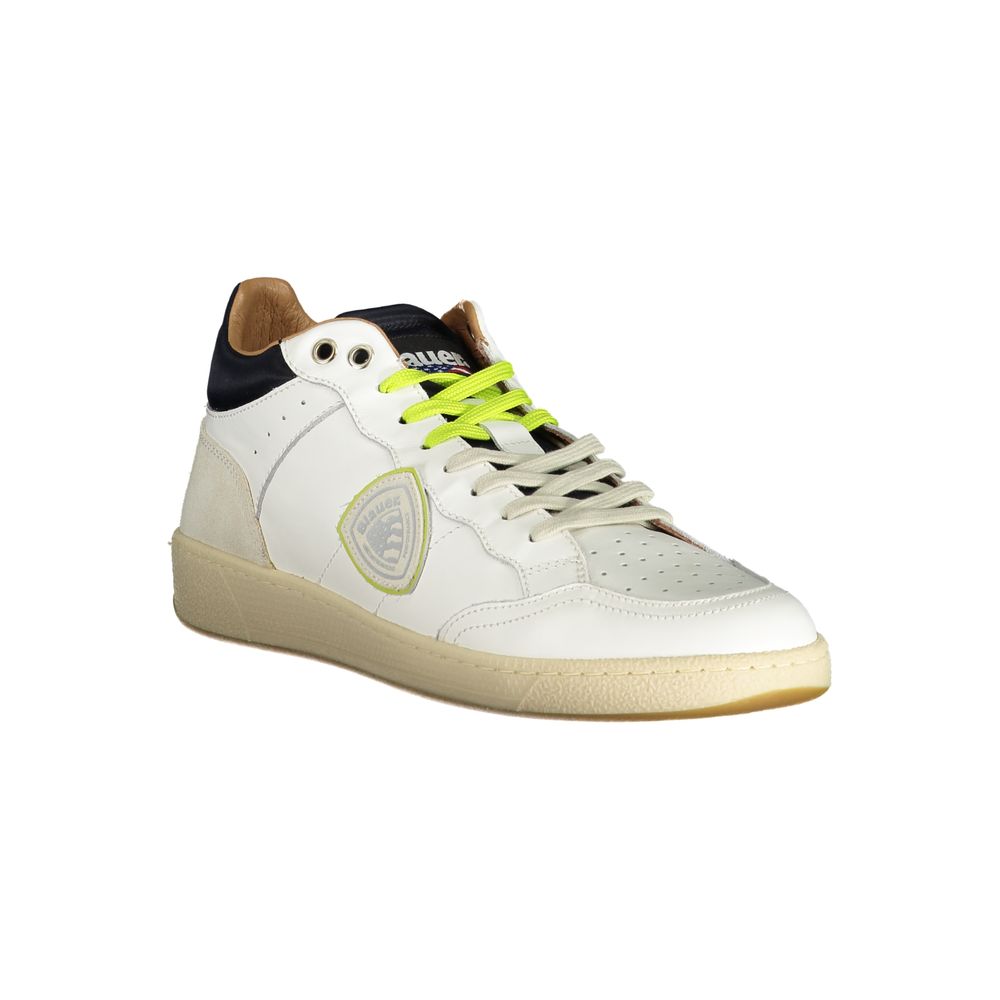 Blauer White Leather Men Sneaker LUNESCAPE