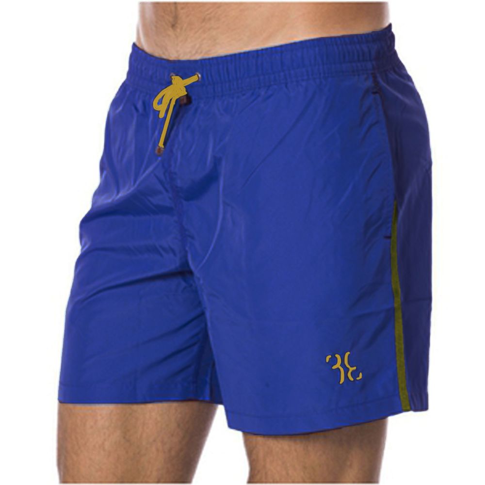 Billionaire Italian Couture Blue Polyester Men's Swim Trunk LUNESCAPE
