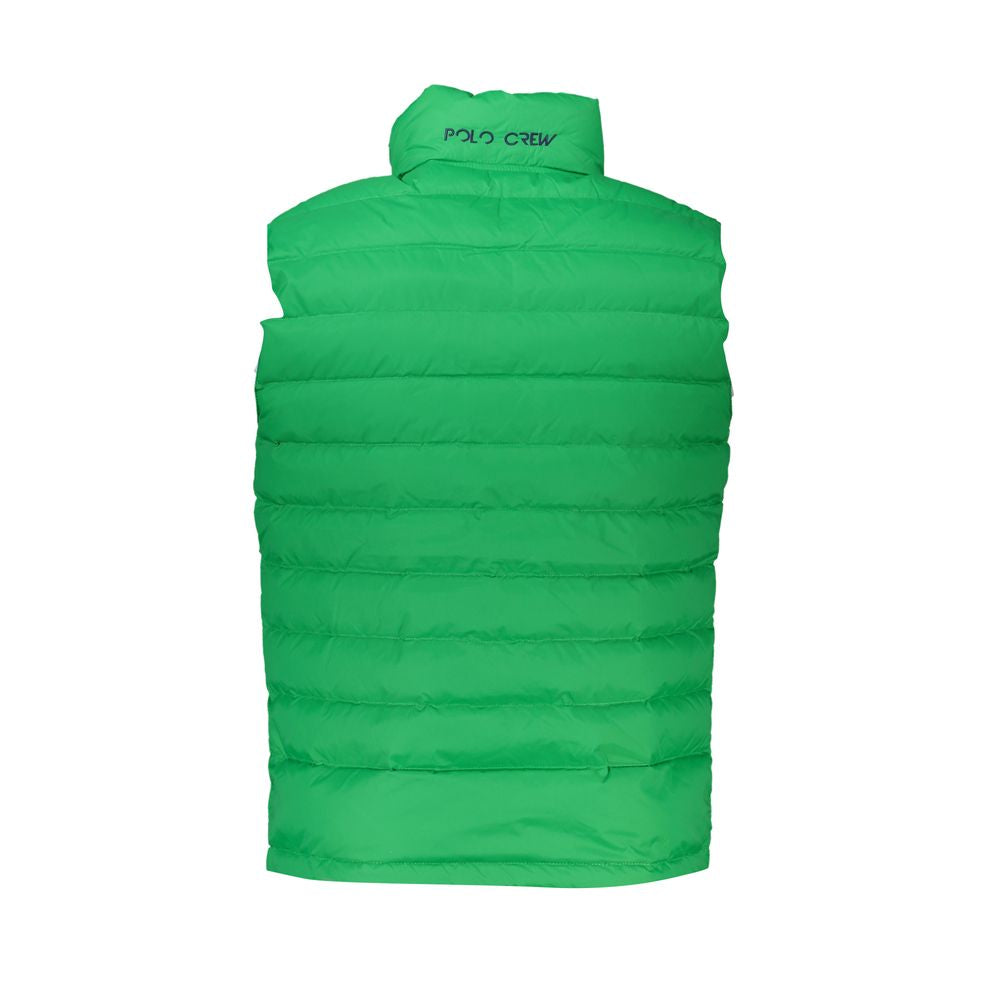 La Martina Sleek Sleeveless Green Jacket with Embroidery LUNESCAPE