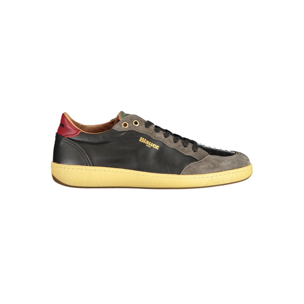 Blauer Black Leather Men Sneaker LUNESCAPE