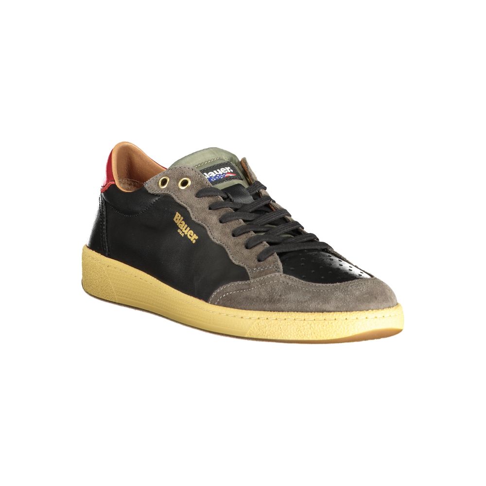 Blauer Black Leather Men Sneaker LUNESCAPE