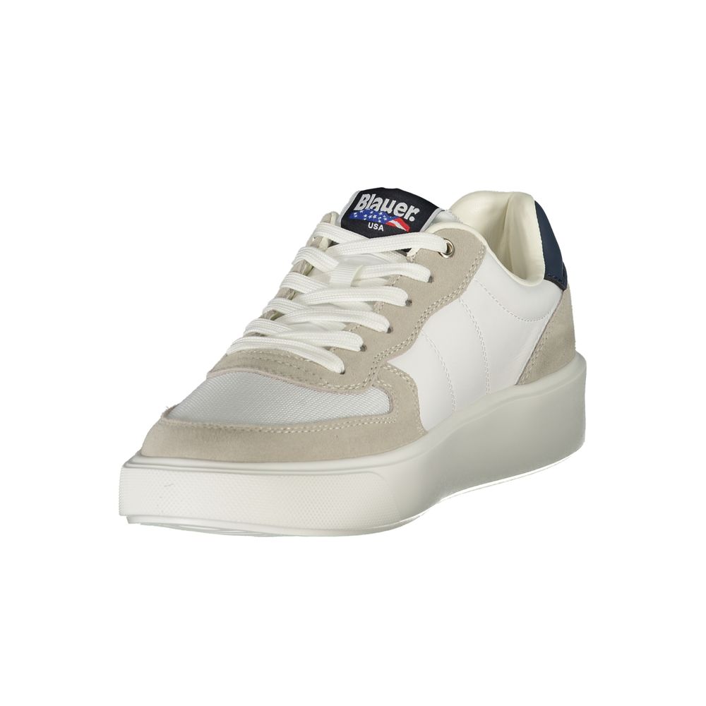 Blauer White Leather Men Sneaker LUNESCAPE