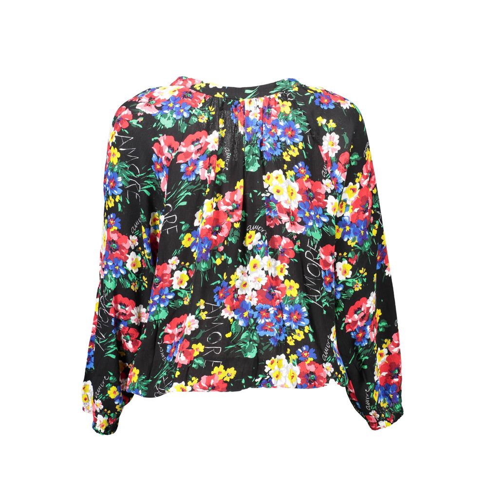 Desigual Black Viscose Women Top LUNESCAPE