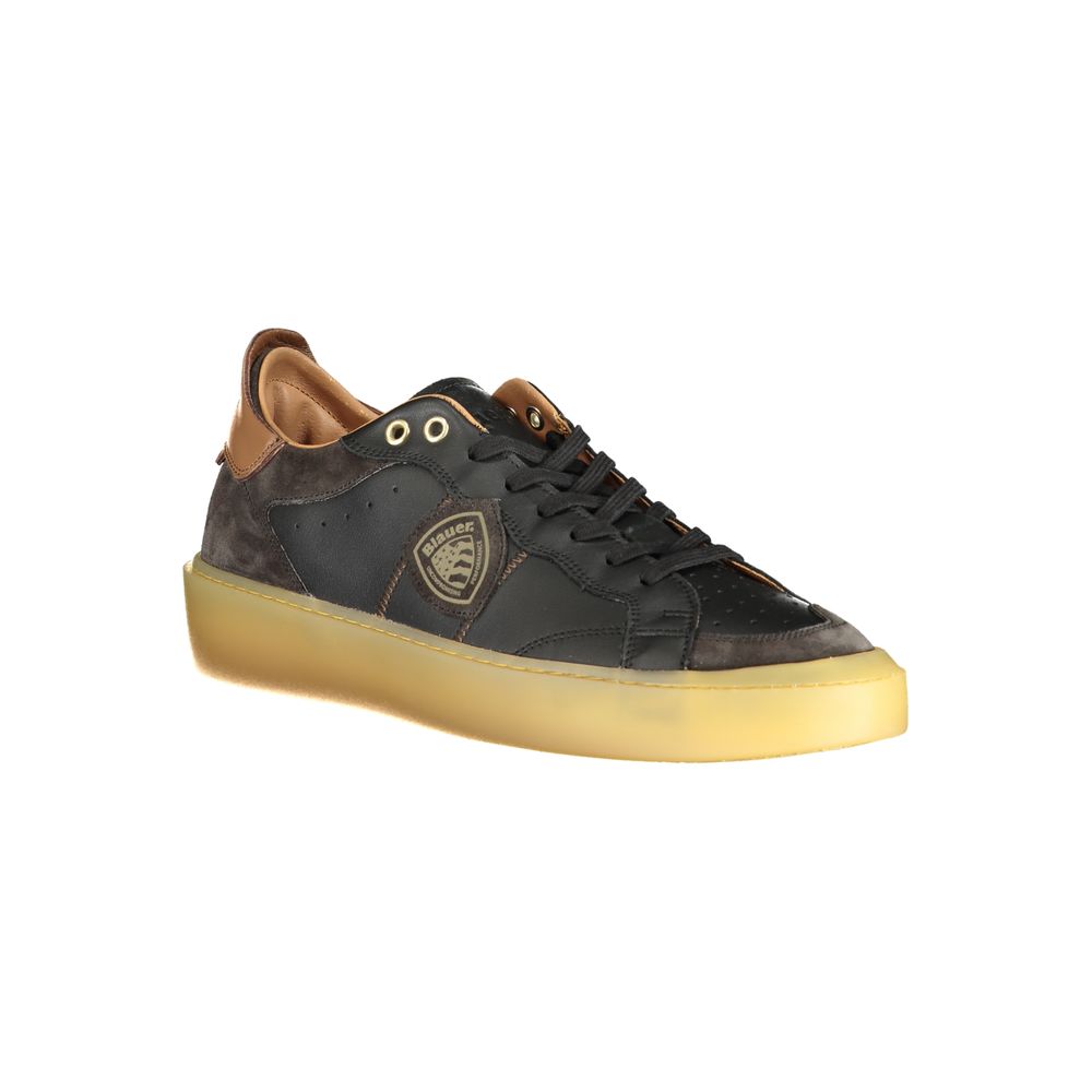 Blauer Black Leather Men Sneaker LUNESCAPE