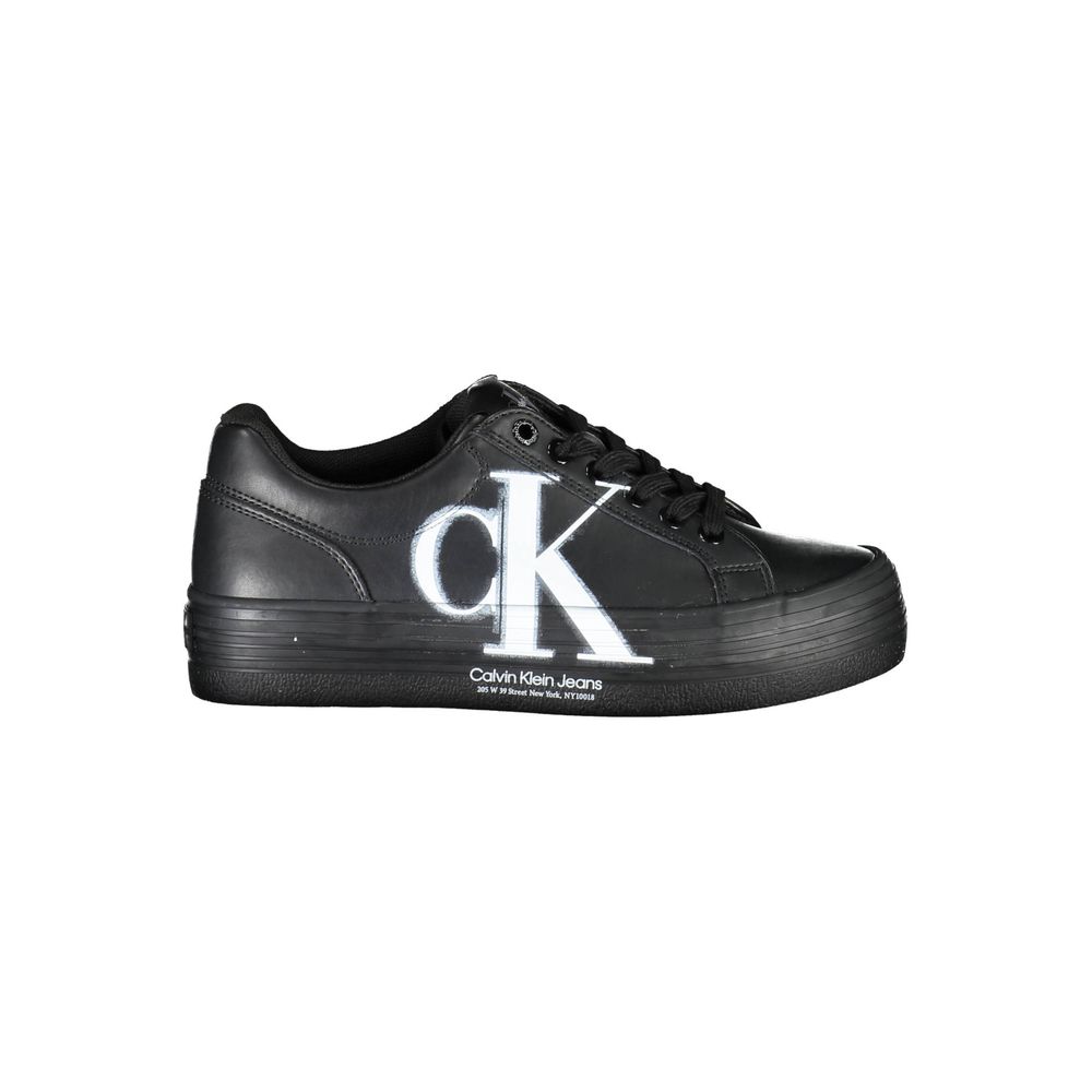Calvin Klein Black Leather Women Sneaker LUNESCAPE