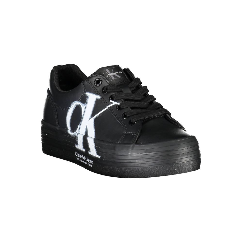 Calvin Klein Black Leather Women Sneaker LUNESCAPE