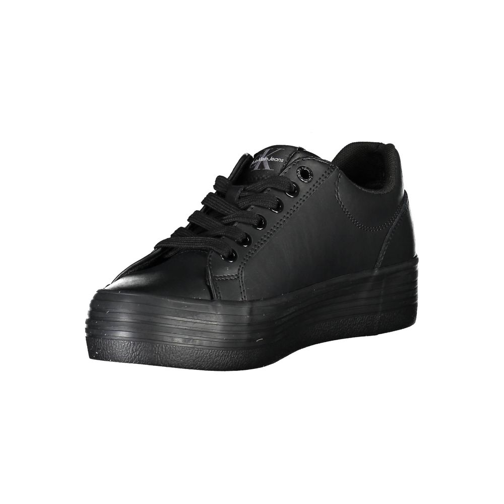 Calvin Klein Black Leather Women Sneaker LUNESCAPE
