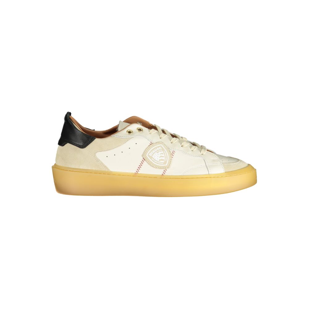 Blauer White Leather Men Sneaker LUNESCAPE