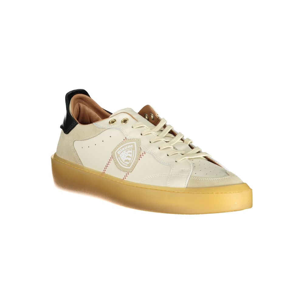 Blauer White Leather Men Sneaker LUNESCAPE