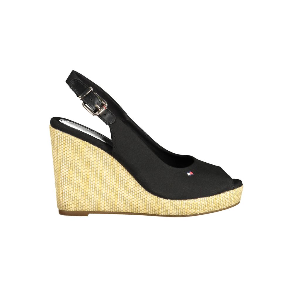 Tommy Hilfiger Black Cotton Women Sandal LUNESCAPE