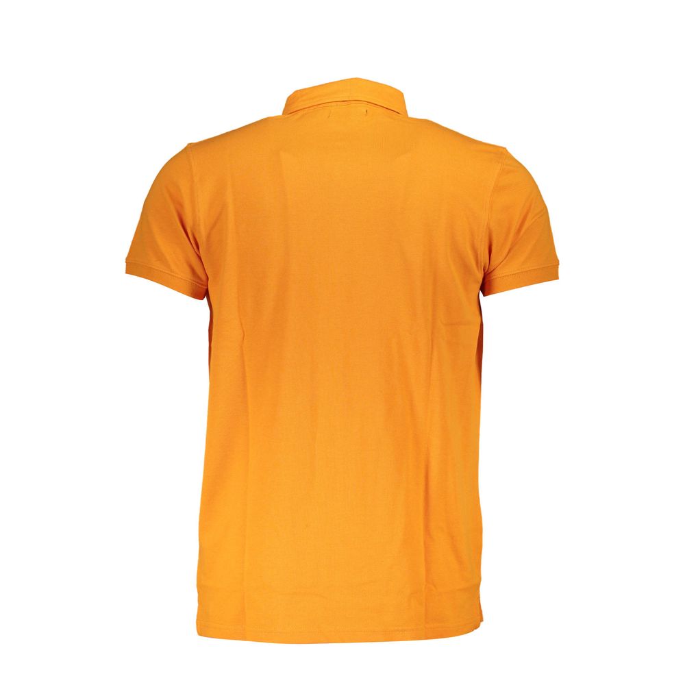 Cavalli Class Orange Cotton Men Polo Shirt LUNESCAPE