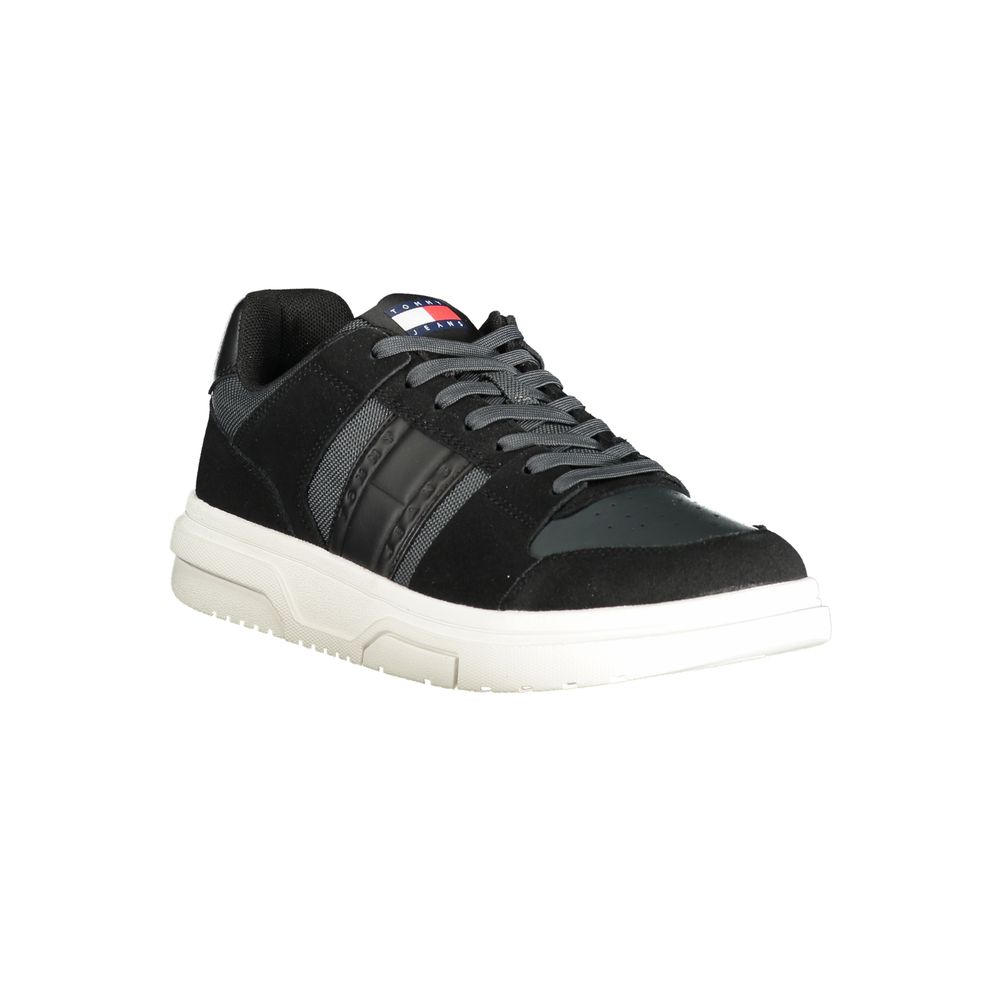 Tommy Hilfiger Black Leather Men Sneaker LUNESCAPE
