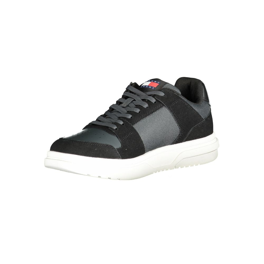 Tommy Hilfiger Black Leather Men Sneaker LUNESCAPE