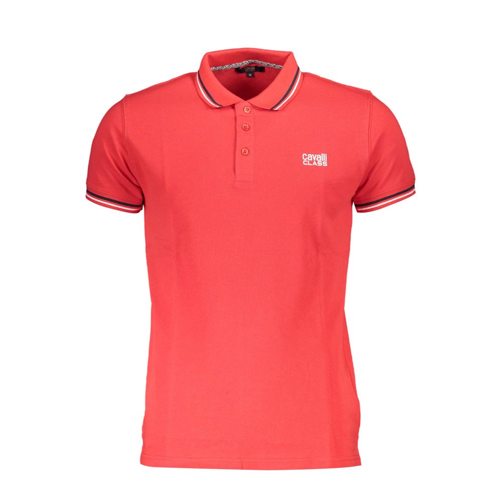 Cavalli Class Red Cotton Men Polo Shirt LUNESCAPE