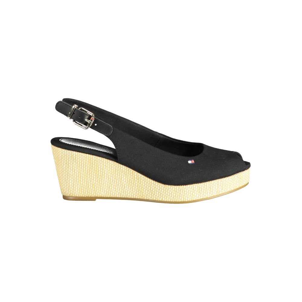 Tommy Hilfiger Black Leather Women Sandal LUNESCAPE