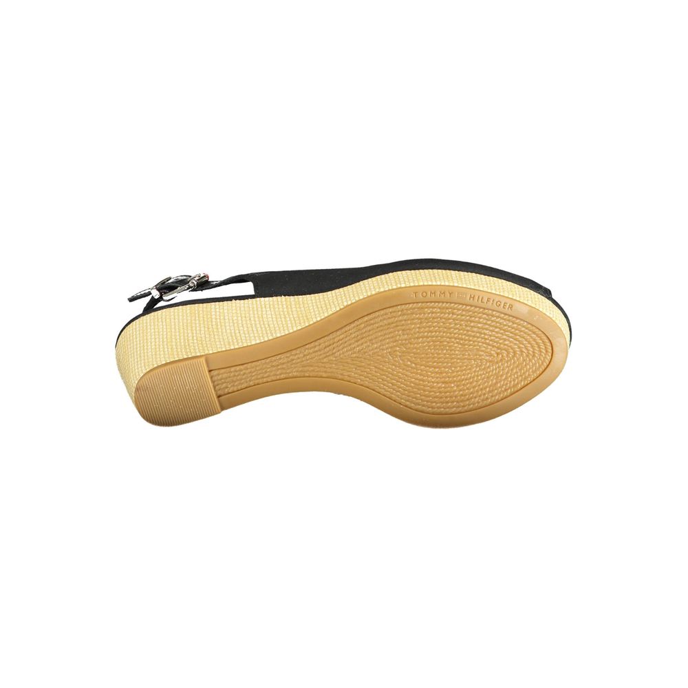 Tommy Hilfiger Black Leather Women Sandal LUNESCAPE
