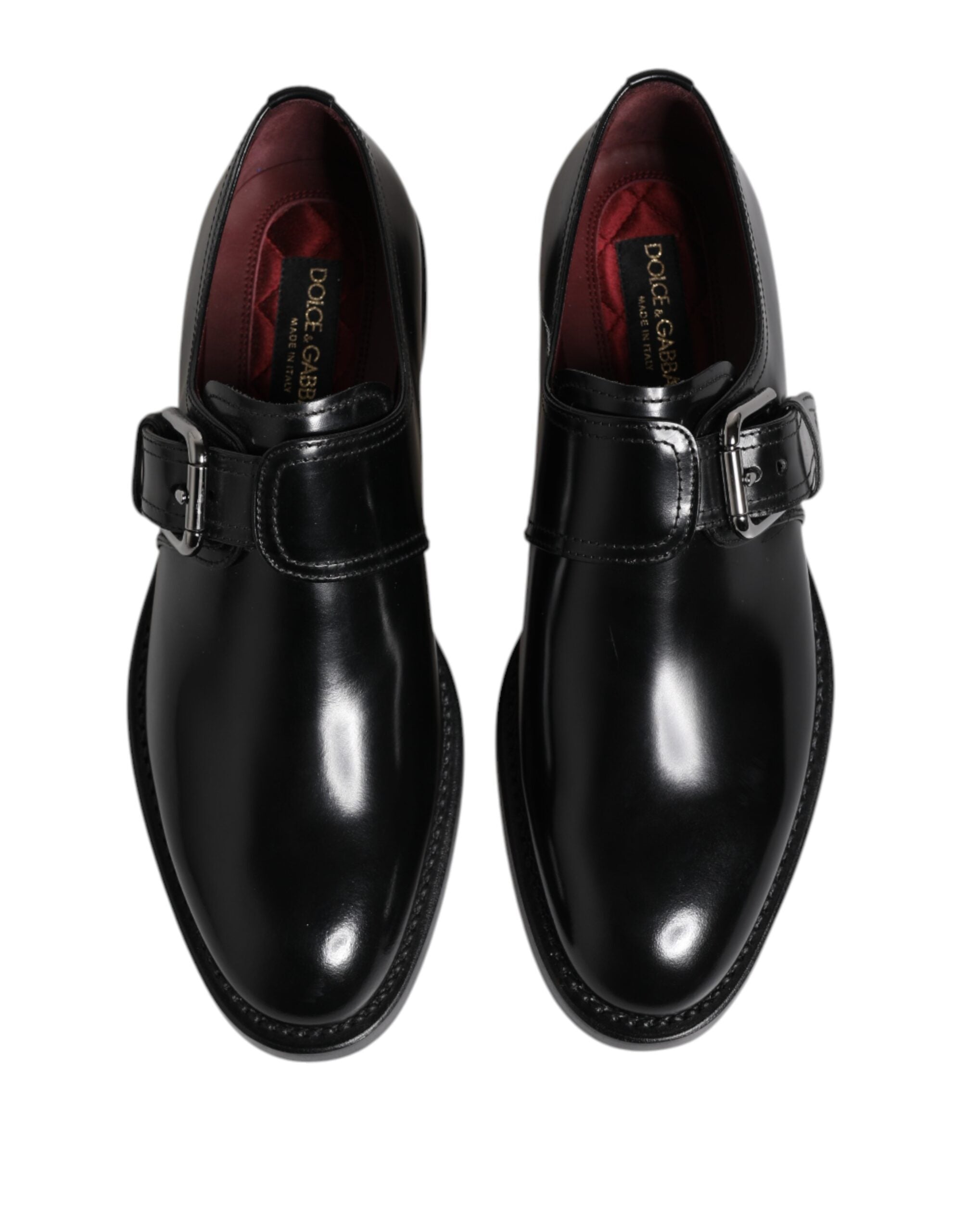 Dolce & Gabbana Black Leather Monk Strap Derby Formal Shoes LUNESCAPE