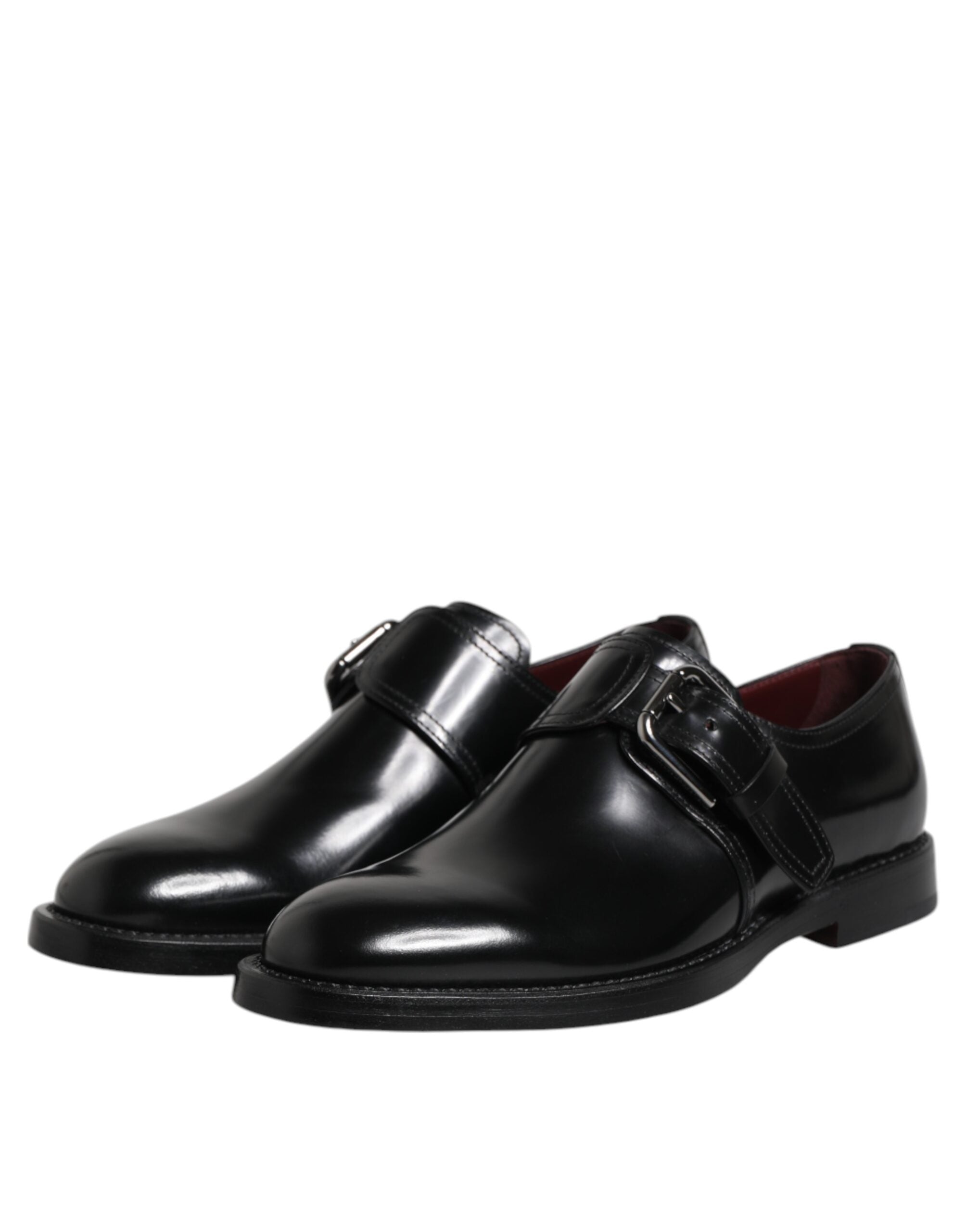 Dolce & Gabbana Black Leather Monk Strap Derby Formal Shoes LUNESCAPE