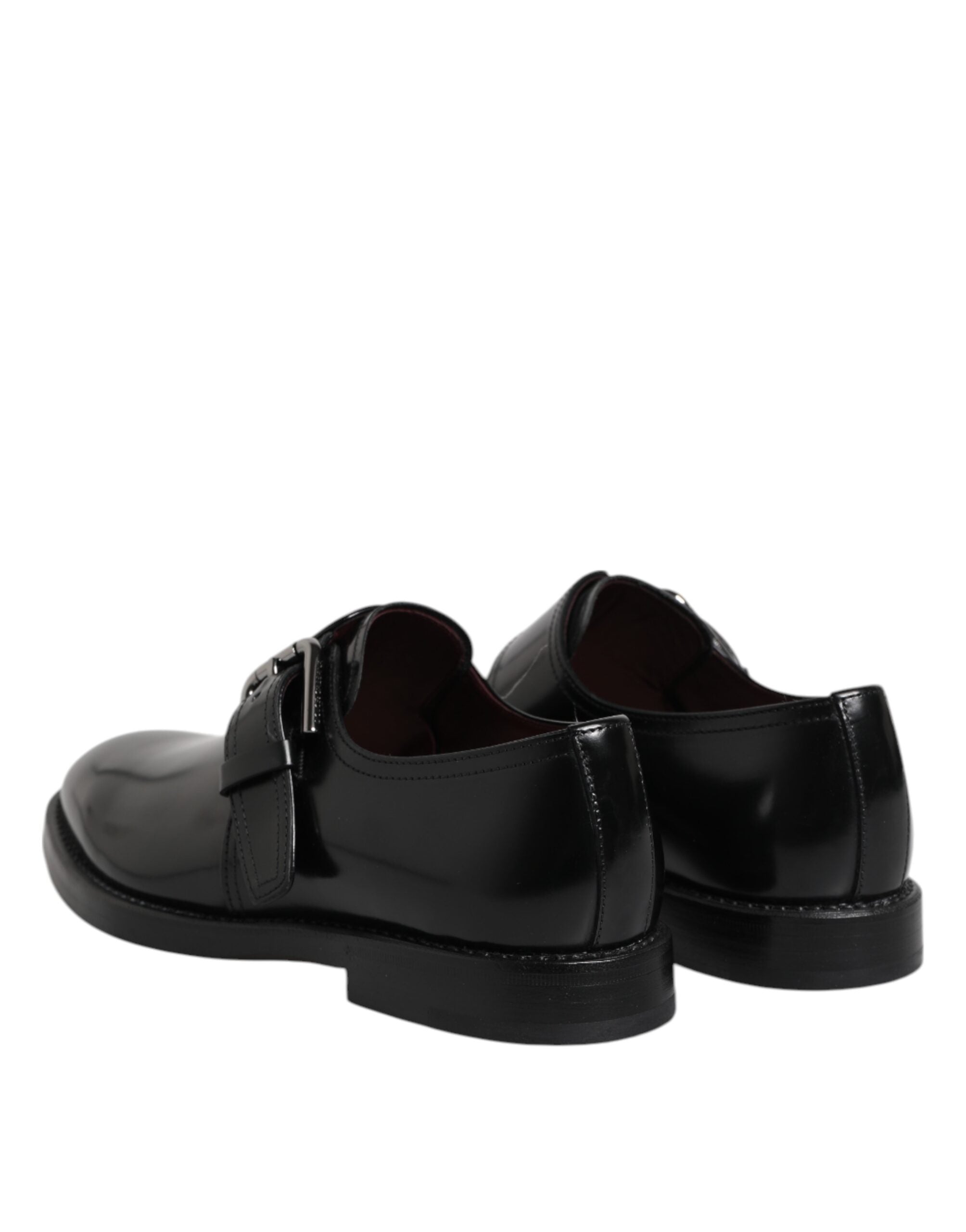 Dolce & Gabbana Black Leather Monk Strap Derby Formal Shoes LUNESCAPE