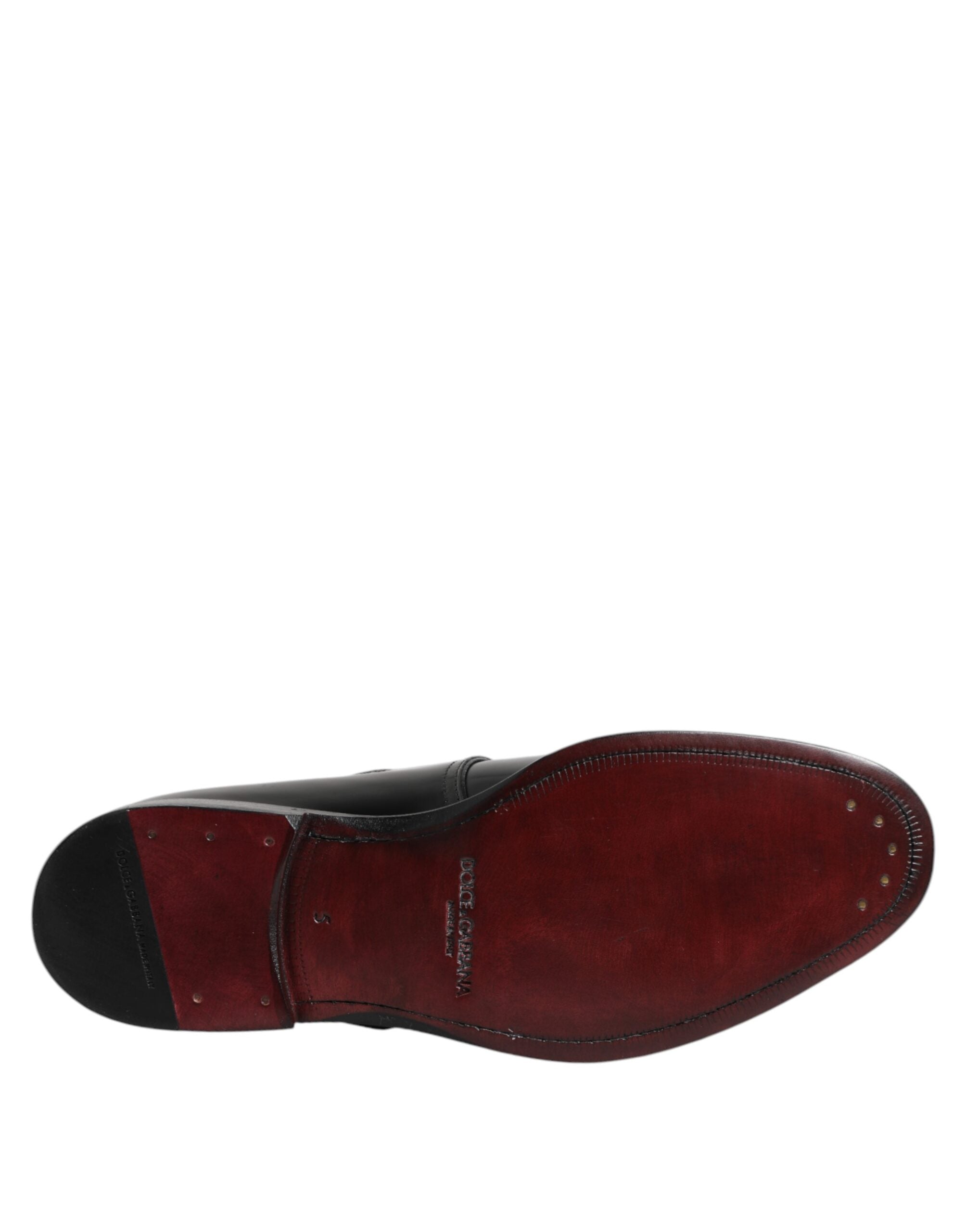 Dolce & Gabbana Black Leather Monk Strap Derby Formal Shoes LUNESCAPE