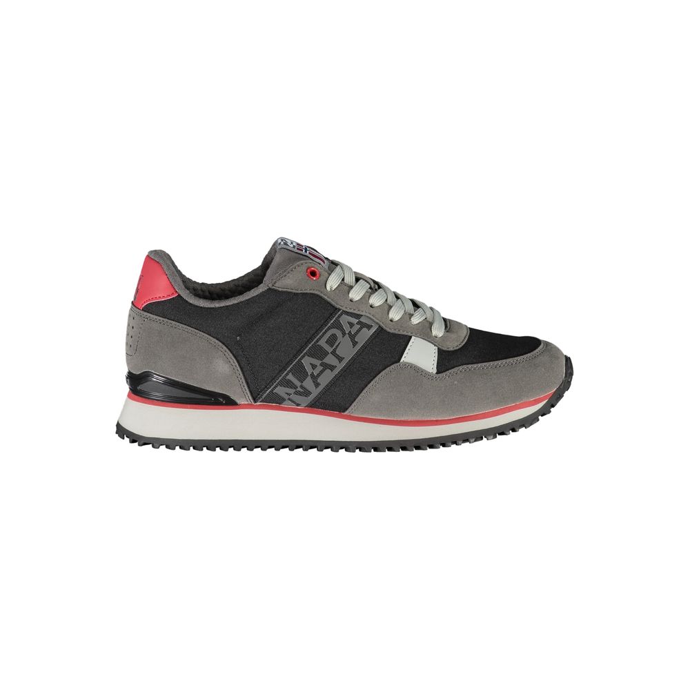 Napapijri Sleek Black Lace-Up Sport Sneakers LUNESCAPE