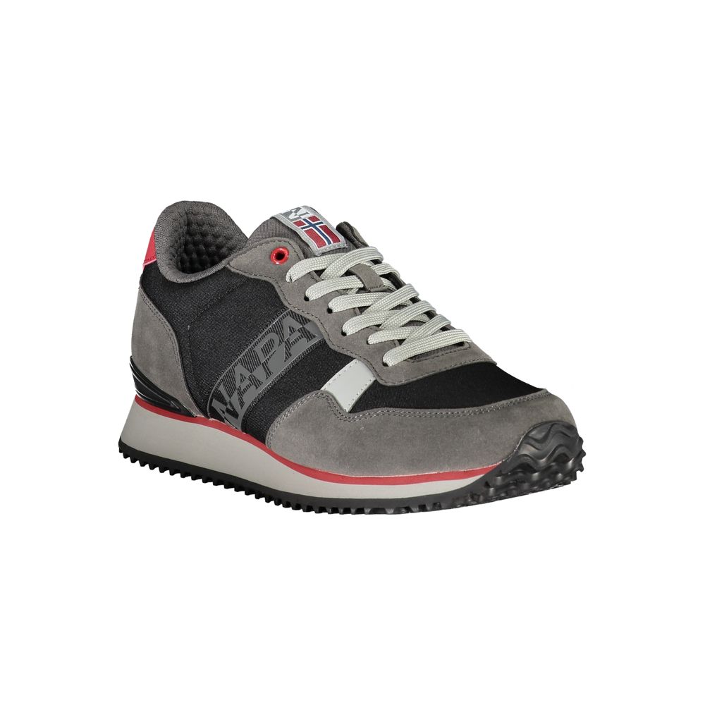 Napapijri Sleek Black Lace-Up Sport Sneakers LUNESCAPE