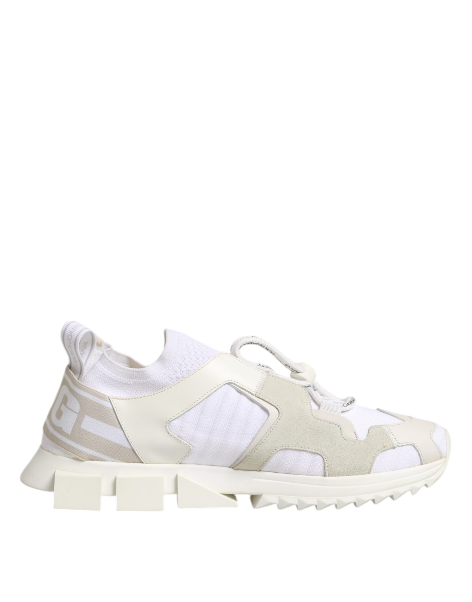Dolce & Gabbana White Mesh Sorrento Slip-on Trekking Sneakers