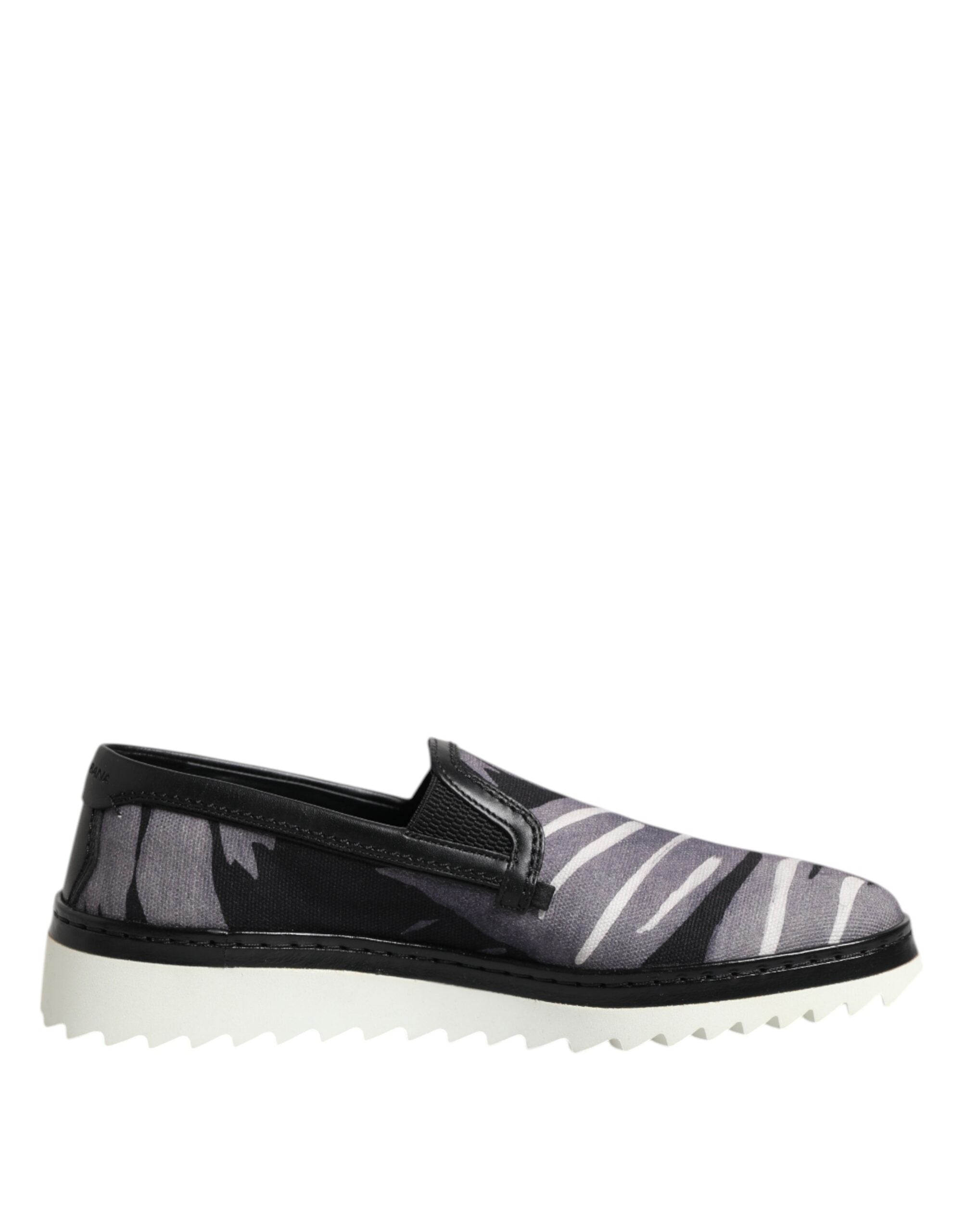 Dolce & Gabbana Black Tropical Slip-on Men Sneakers