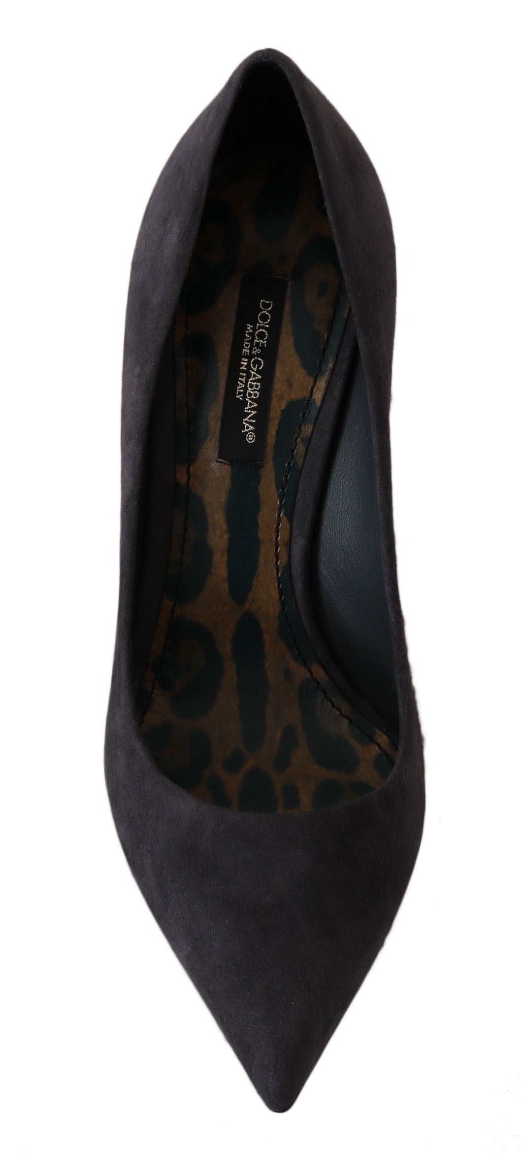 Dolce & Gabbana Gray Suede Leather Stiletto  Shoes Heels LUNESCAPE