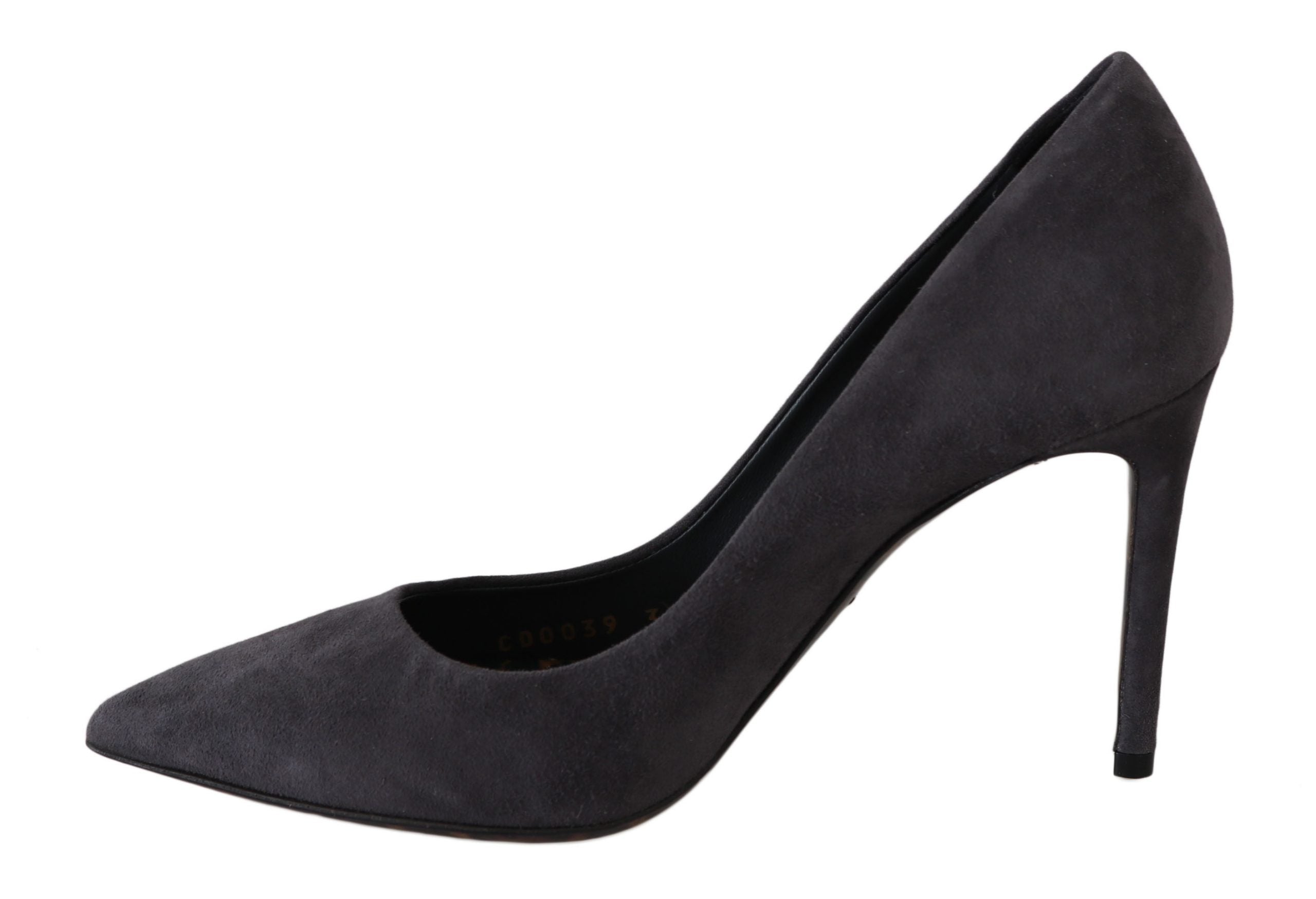 Dolce & Gabbana Gray Suede Leather Stiletto  Shoes Heels LUNESCAPE