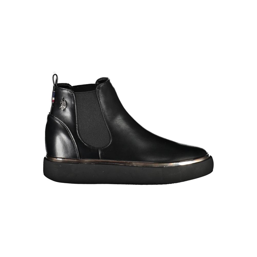 U.S. POLO ASSN. Black Gloss Leather Chelsea Boot