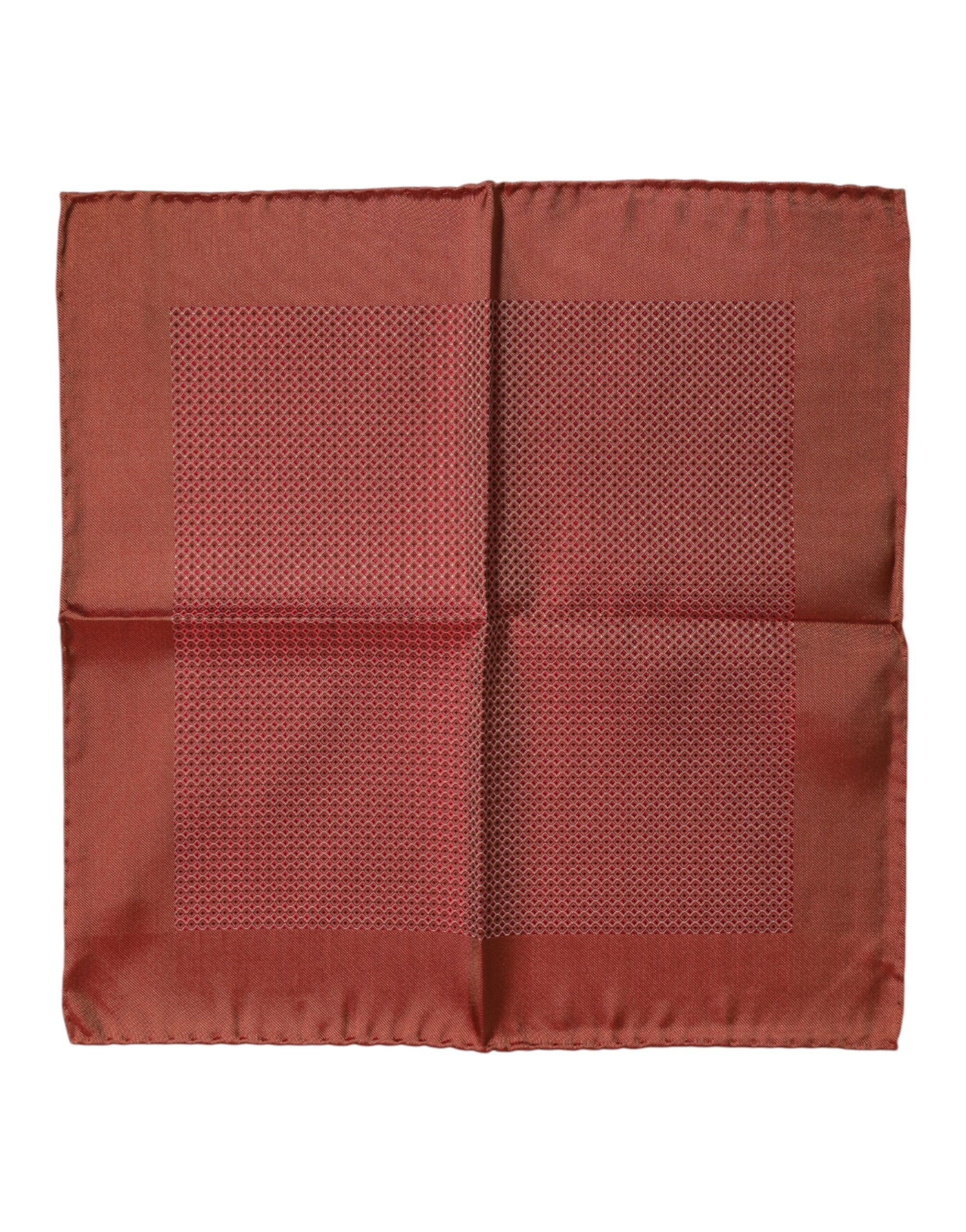 Dolce & Gabbana Orange Silk Square Men Foulard Scarf