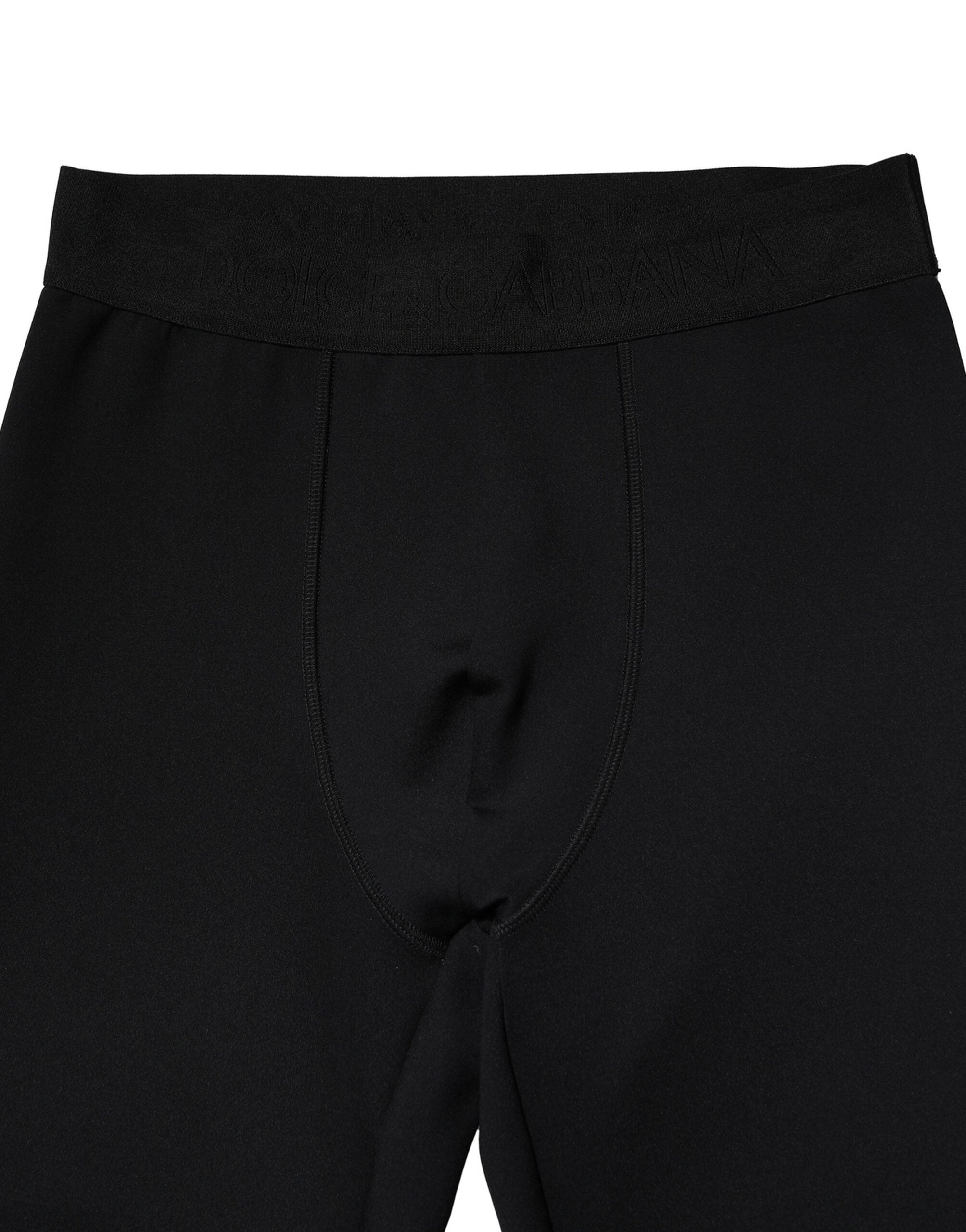 Dolce & Gabbana Black Nylon Elastic Logo Men Leggings