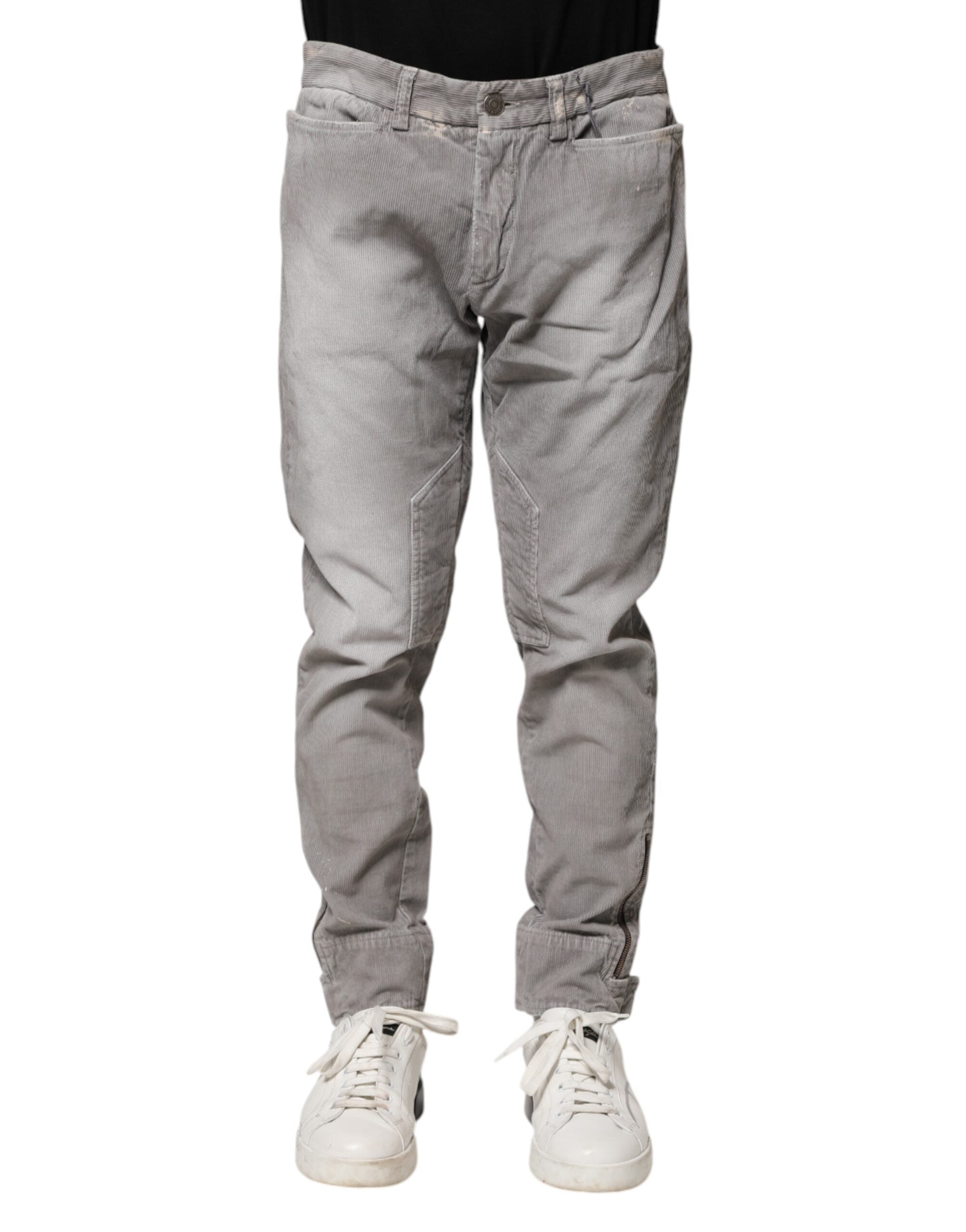 Balmain Light Gray Washed Skinny Fit Men Denim Jeans LUNESCAPE