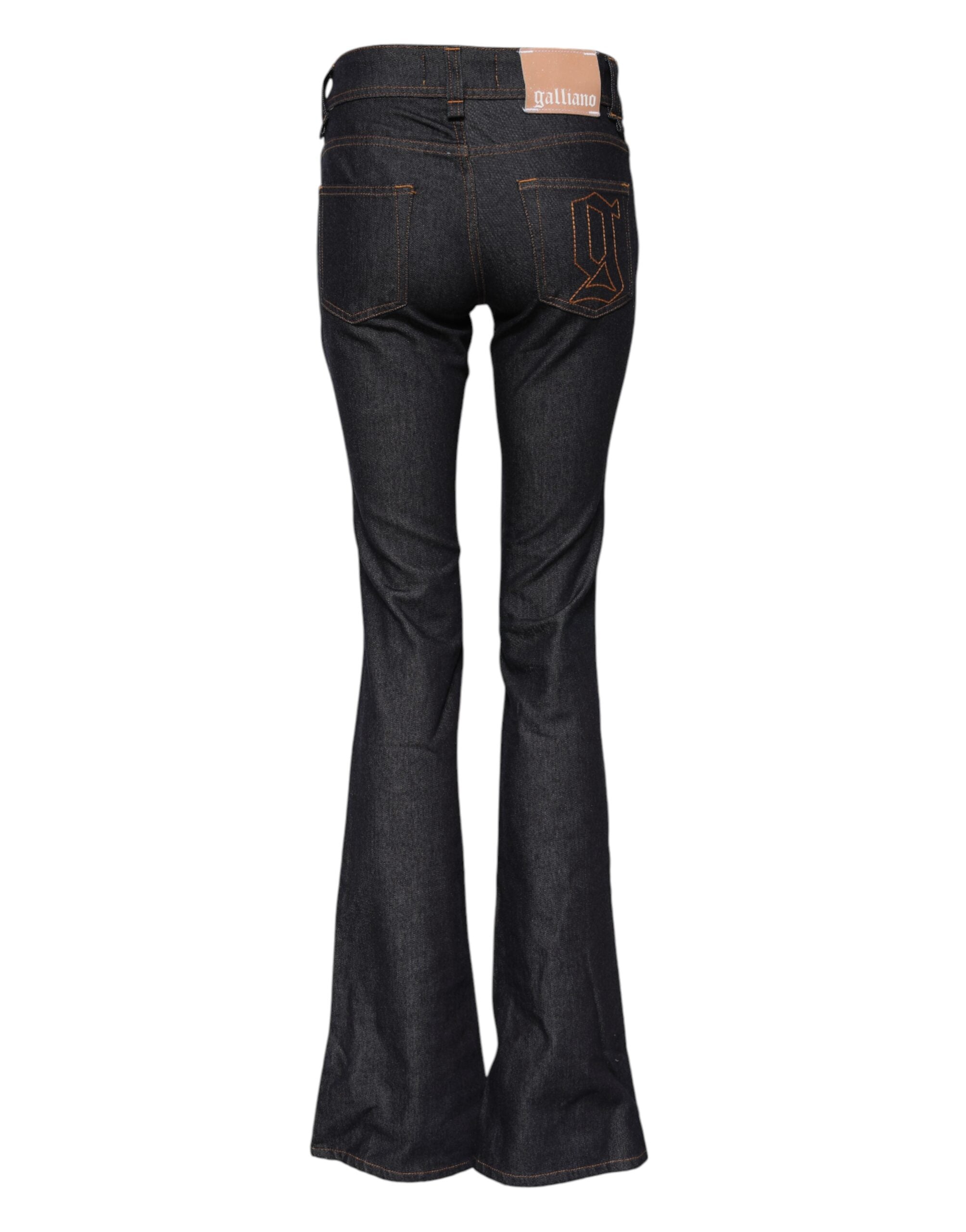 John Galliano Blue Mid Waist Flared Denim Jeans