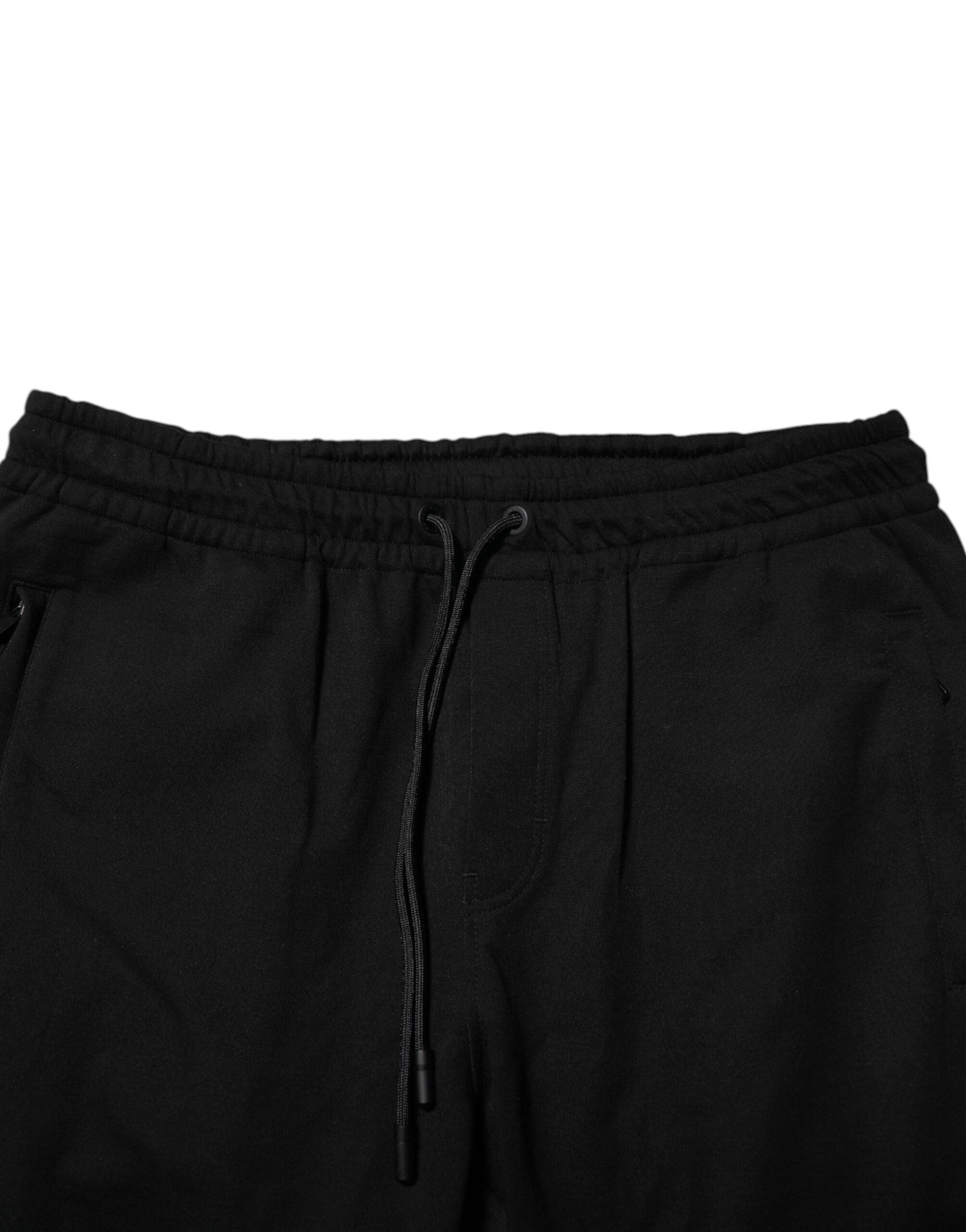 Dolce & Gabbana Black Cotton Men Jogger Sweatpants Pants