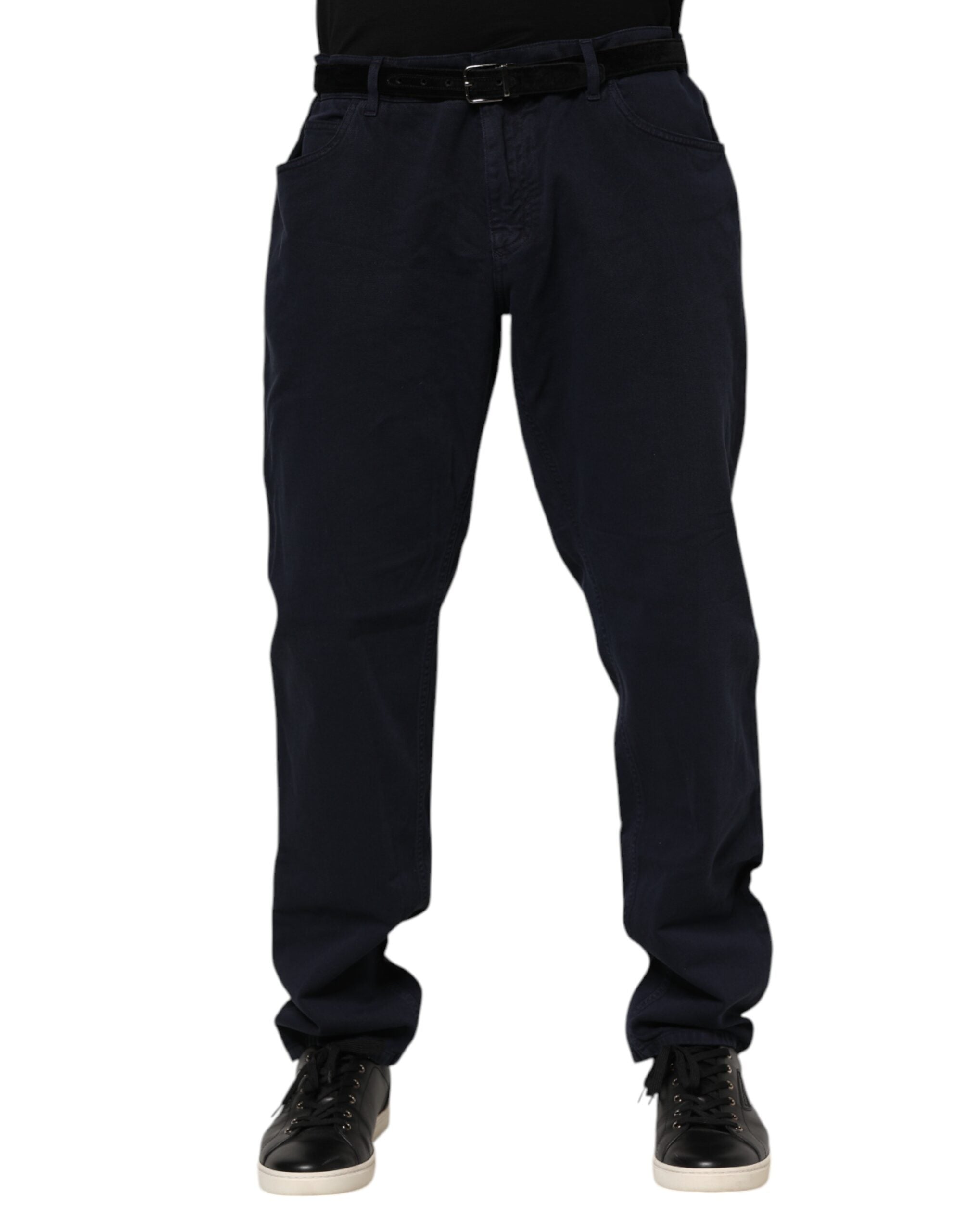 Dolce & Gabbana Black Cotton Tapered Denim Jeans