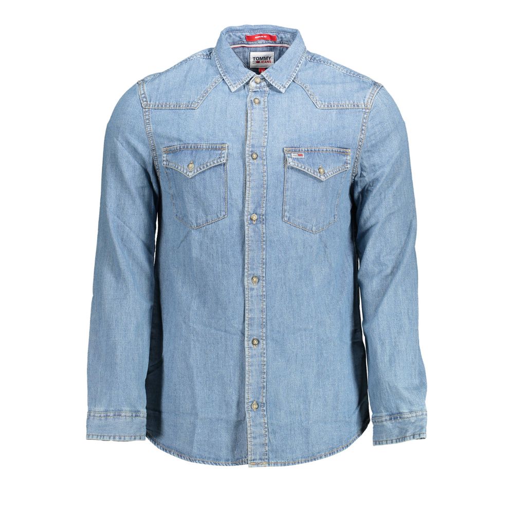 Tommy Hilfiger Blue Men's Denim Button-Front Shirt