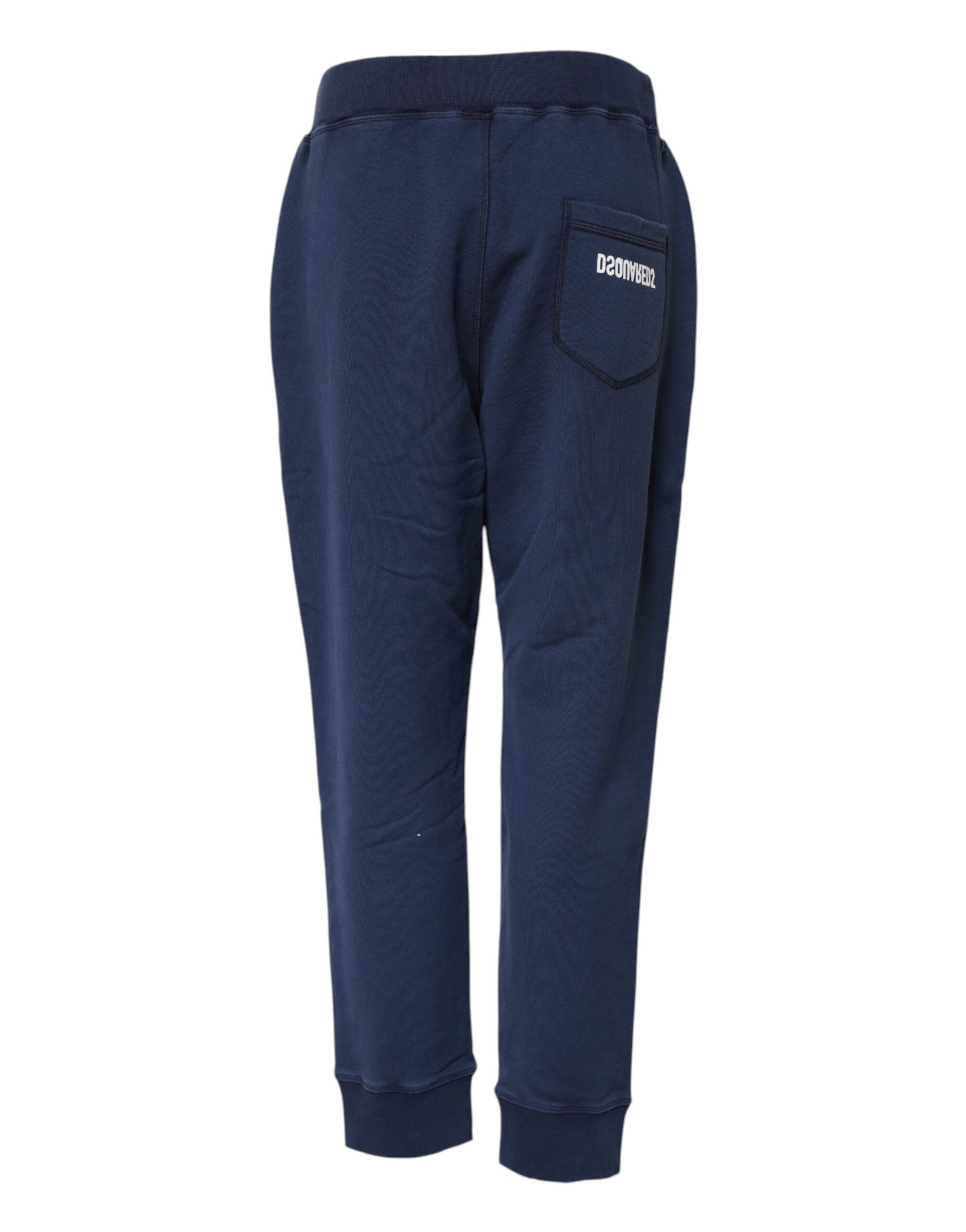 Dsquared² Blue Cotton Mid Waisted Jogger Pants