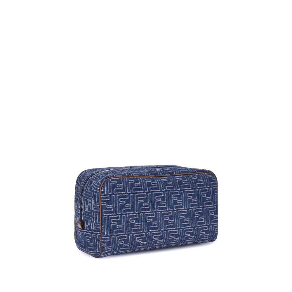 Fendi FF Denim Cosmetic Pouch