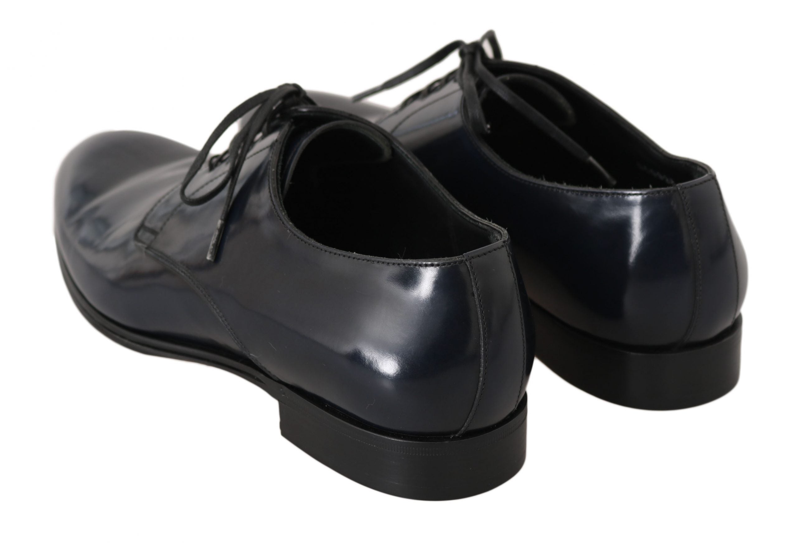 Dolce & Gabbana Blue Leather Dress Derby Formal Mens Shoes LUNESCAPE