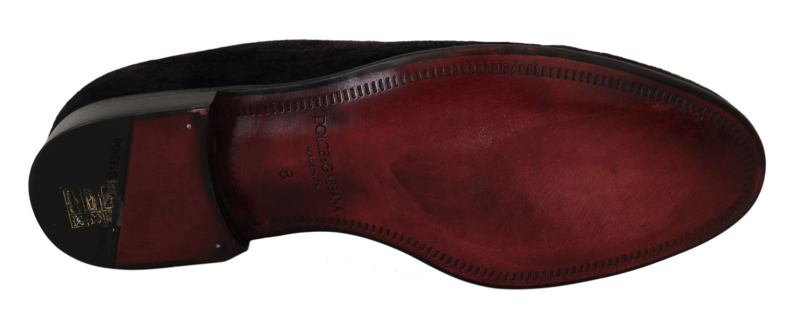 Dolce & Gabbana Loafers Black Velvet Gold Crown LUNESCAPE