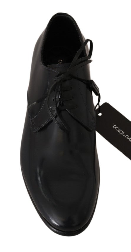 Dolce & Gabbana Blue Leather Polished Dress Derby Shoes LUNESCAPE